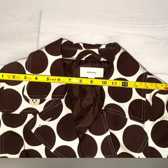 Merona Mod Retro Polka Dot Canvas Coat Belted Trench Coat - Picture 5 of 7